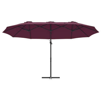 Parasol plażowy Bordeaux Czerwony 372 x 198 x 243 cm