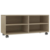 vidaXL Szafka pod TV, dąb sonoma, 90x35x35 cm, materiał drewnopochodny