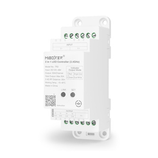 MiBoxer TR2 Sterownik LED na szynę DIN 12V 24V 2w1 MONO/CCT 2,4GHz Milight