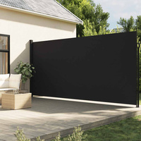 Zwijana markiza boczna, czarna, 220x600 cm
