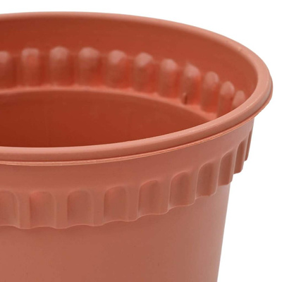 Okrągła doniczka na kwiaty 24 pcs Czerwony ceglasty