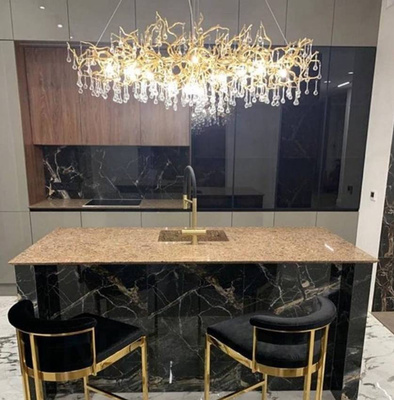 Żyrandol złoty lampa wisząca sufitowa glamour nowoczesna ICICLE RAINY RAIN 120CM GOLD