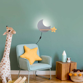 Lampa Kinkiet półeczka 5W LED IQ KIDS szary+złoty Moon Candellux 21-75727