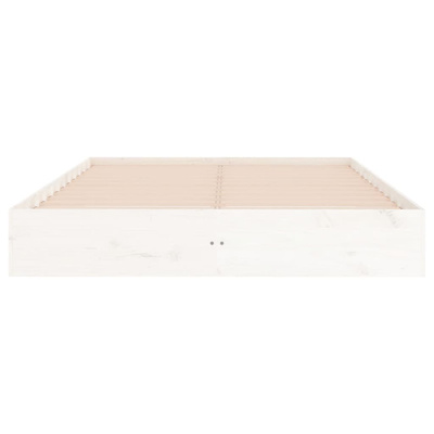 vidaXL Rama łóżka, biała, lite drewno, 200 x 200 cm