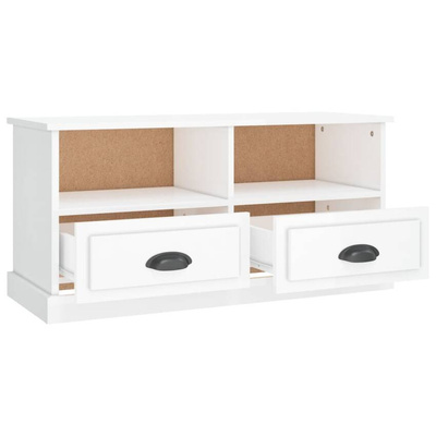 vidaXL Szafka pod TV, biała na wysoki połysk, 93x35,5x45 cm