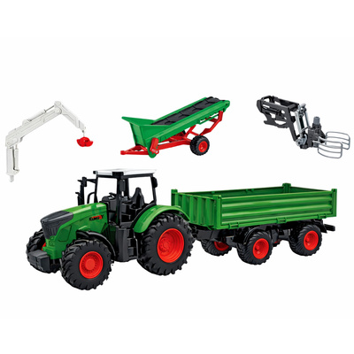 Zestaw Rolniczy Traktor z Przyczepą Zwierzęta Farmerzy Farma 45 el.
