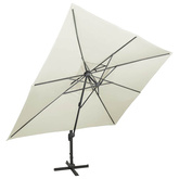 Parasol ogrodowy Cantilever z podwójną górą, piaskowy, 400x300 cm