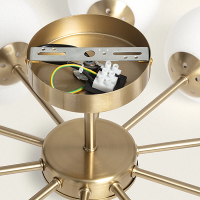 Lampa Sufitowa Wiszaca Złota Żyrandol Szklane kule Abruzzo Elegante 10x G9
