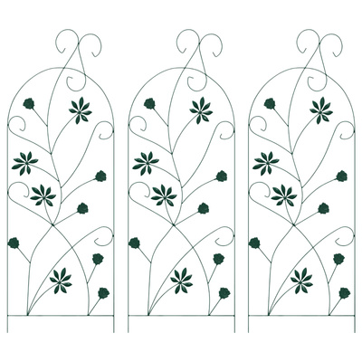 Ogrodzenie Ogrodowe 3 pcs Zielony 112 x 39,5 cm Stal