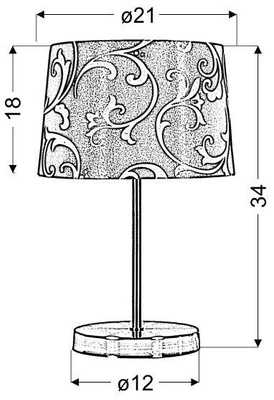 Lampka stołowa niebieska/chrom Arosa 41-55873
