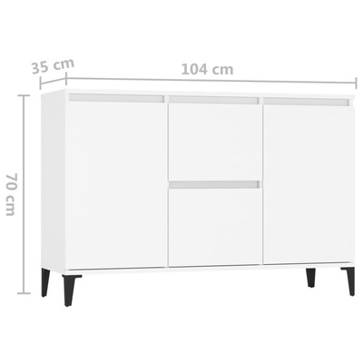 Szafka, biała, 102x35x70 cm, materiał drewnopochodny