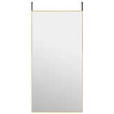 vidaXL Lustro na drzwi, złote, 50x100 cm, szkło i aluminium