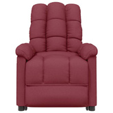 vidaXL Podnoszony fotel masujący, winna czerwień, tkanina