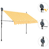 Ręcznie zwijana markiza z LED, 300 cm, biało-pomarańczowa