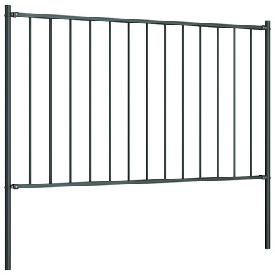 Panel ogrodzeniowy ze słupkami, stal malowana proszkowo, 1,81 x 0,75 m, antracyt