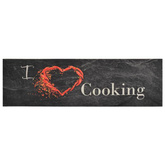 vidaXL Dywanik kuchenny, wzór z napisem Cooking, czarny, 45x150 cm