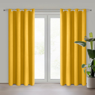 Zasłona Parisa musztardowa 140x250