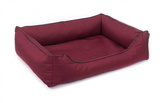 Legowisko dla psa Sofa Valencia Standard w kolorze bordowym z czarnym wykończeniem Rozmiar: S - 65 x 50 cm