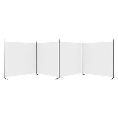 Parawan 4-panelowy, biały, 698x180 cm, tkanina