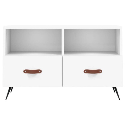 vidaXL Szafka pod TV, biała, 80x36x50 cm, materiał drewnopochodny