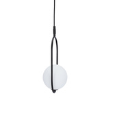 Lampa wisząca CORDEL elegancka - czarna z białym kloszem kulką - nowoczesne oświetlenie salonu i łazienki 1x G9 LED