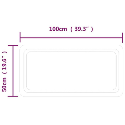 vidaXL Lustro łazienkowe z LED, 100x50cm