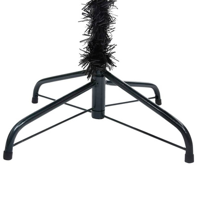 Sztuczna choinka z lampkami i bombkami, czarna, 180 cm, PVC vidaXL