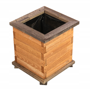 Kwadratowa donica na kwiaty ogrodowe z drewna kwietnik tik palisander DK21