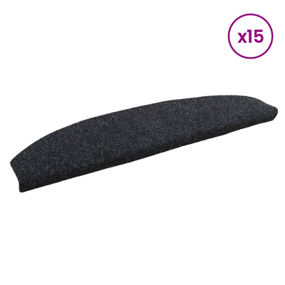 Samoprzylepne maty na schody 15 pcs Czarny 80 x 24,5 x 3,5 cm
