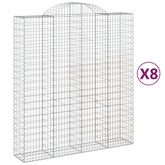 Kosze gabionowe, 8 szt, 200x50x220/240 cm, galwanizowane żelazo