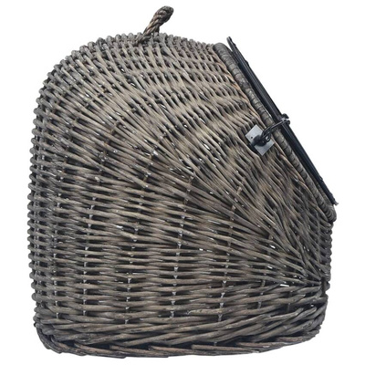 vidaXL Transporter dla kota, szary, 45x35x35 cm, naturalna wiklina