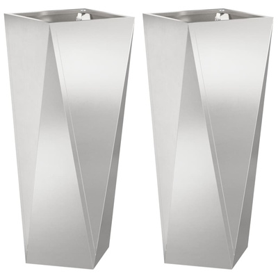 Donica 2 pcs Srebrny 30 x 30 x 75 cm Stal nierdzewna