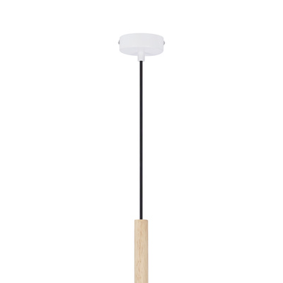 Lampa wisząca biała + drewno Trosa Ledea 50101265