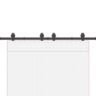 System do montażu drzwi przesuwnych, 183 cm, stal, czarny