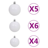 vidaXL Sztuczna choinka z lampkami i bombkami, 120 cm, zielona model standard
