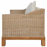 2-osobowa sofa z poduszkami, naturalny rattan