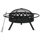 vidaXL Palenisko z pogrzebaczem, 70 cm, XXL, stal