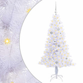 Sztuczna choinka z 150 diodami LED Biały 150 cm PVC i Stal