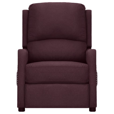 vidaXL Podnoszony fotel masujący, fioletowy, obity tkaniną