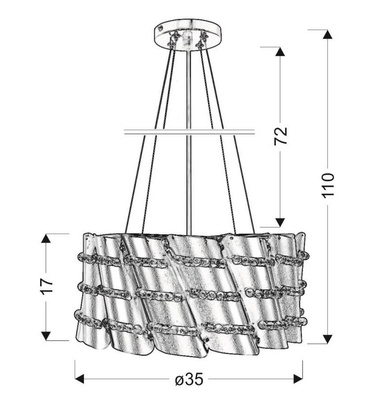 Lampa wisząca metalowy abażur z koralikami 60W Smile Candellux 31-40633