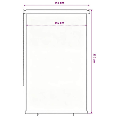 Roleta zewnętrzna, 145(szer.)x230(wys.) cm, brązowa, HDPE