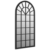vidaXL Lustro ogrodowe, czarne, 90x45 cm, żelazna rama