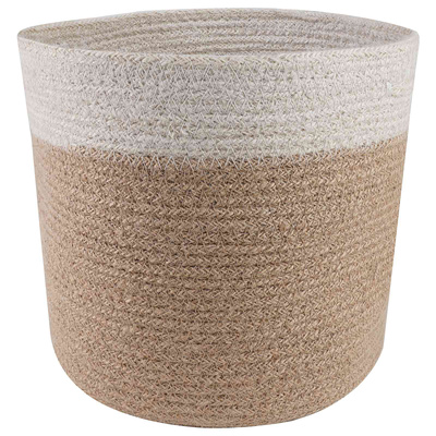 Zestaw doniczek 2 pcs Naturalne i białe ? 21 x 21 cm