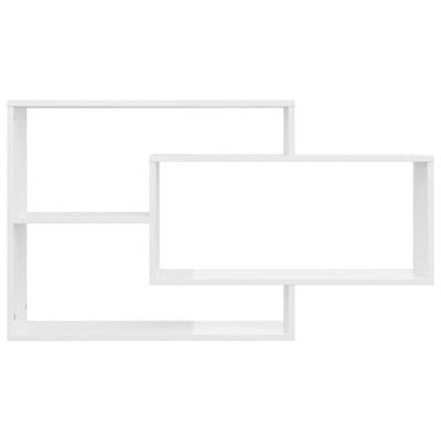 Półki ścienne, wysoki połysk, białe, 104x20x58,5 cm