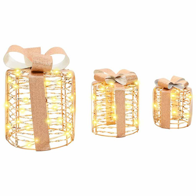 Dekoracja Pudełka Prezentowego 3 pcs 20 x 20 x 20 cm PET