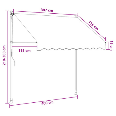 Ręczna markiza zwijana Ciemnoszary 400 cm