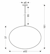 Lampa wisząca z abażurem Mellow kula 52 cm do salonu i jadalni