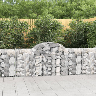 Kosze gabionowe, 14 szt, 200x30x80/100 cm, galwanizowane żelazo