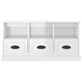 vidaXL Szafka pod TV, wysoki połysk, biała, 100x35x50 cm