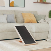 Rampa dla psa, szara, 70x35 cm, lite drewno jodłowe